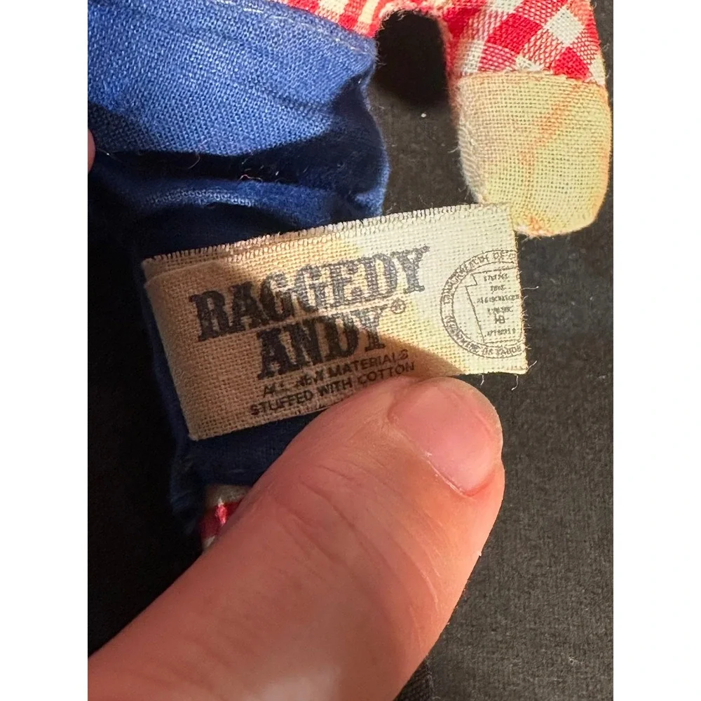 Vintage Knickerbocker Raggedy Ann and Andy 7.25 Inch Cloth Doll Set 1970s